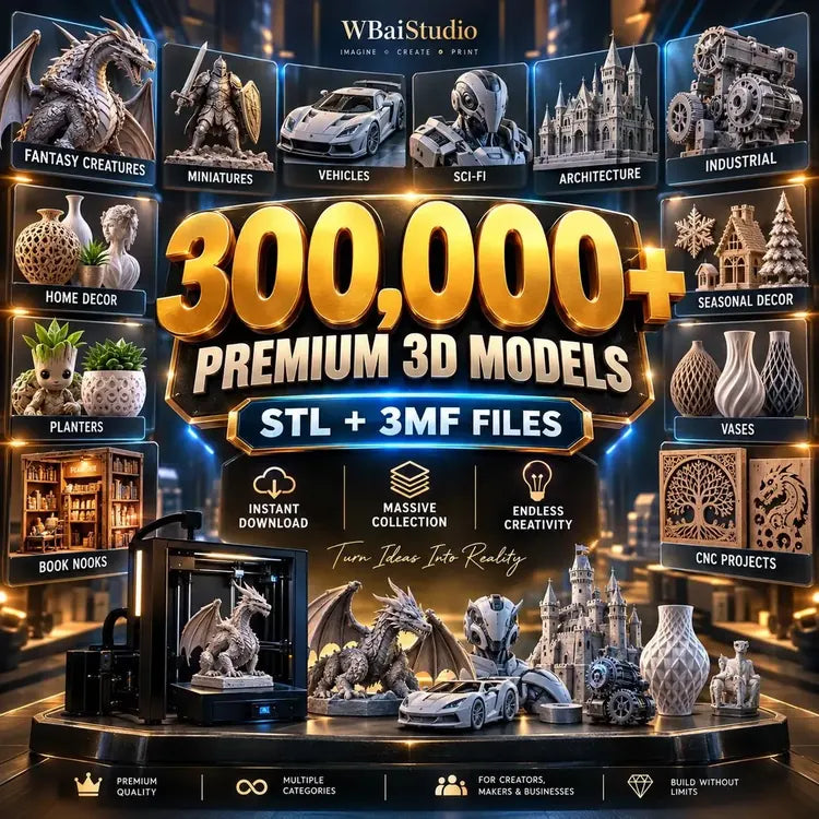 300,000+ 3D STL Models - Printable 3MF Files for Bambu Cura Prusa